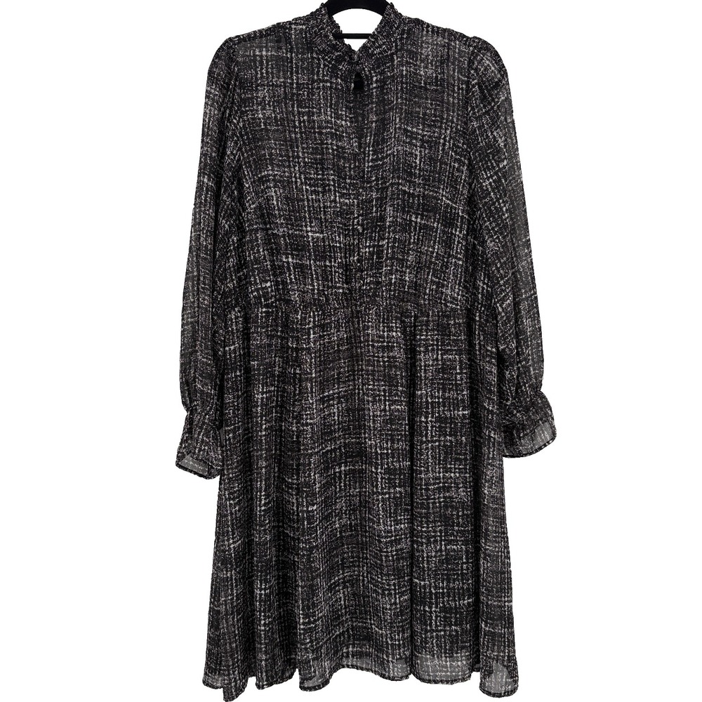 Torrid Dress Size 2 Black White Sheer Overlay Keyhole‎ Neck Lightweight Classic